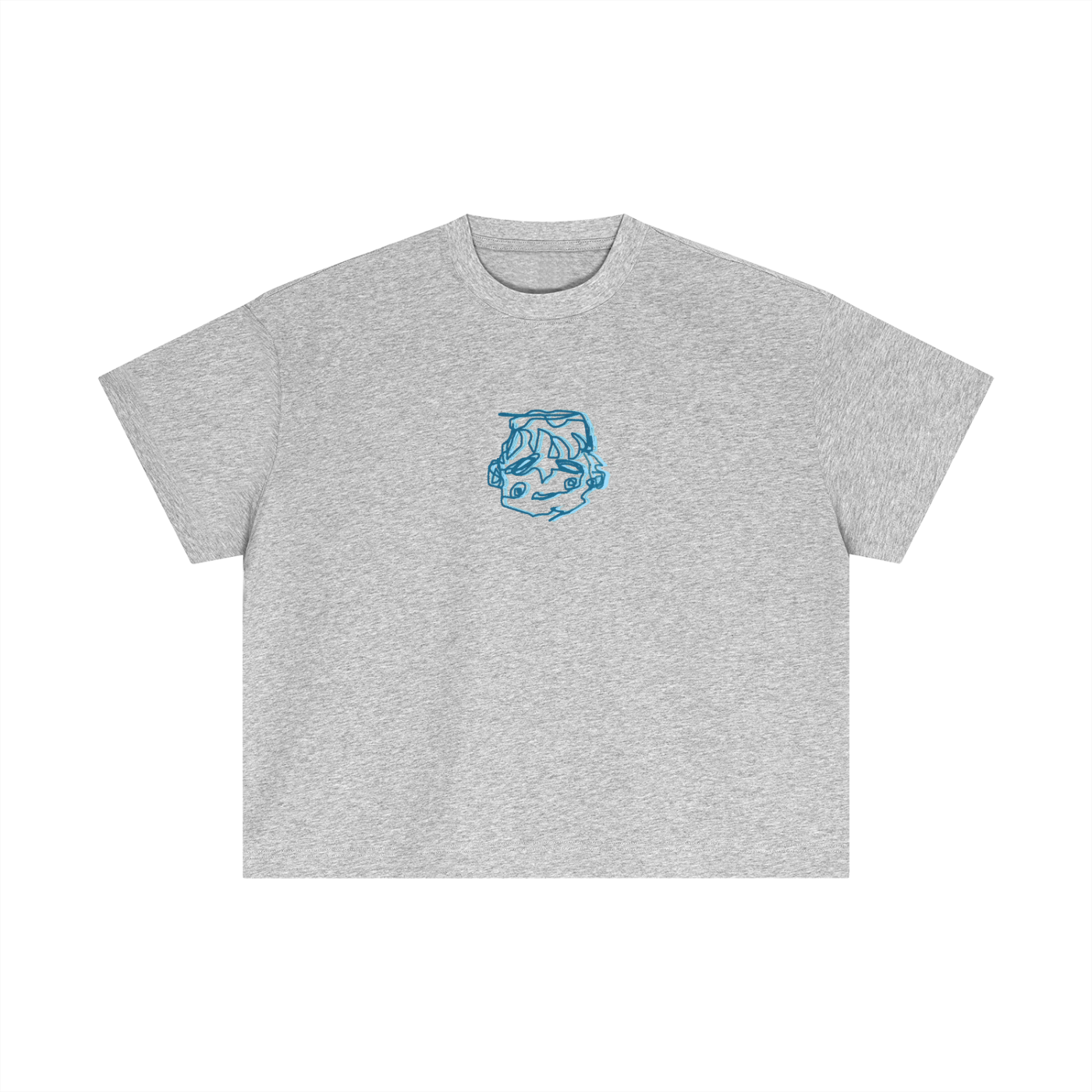 Blue sleepy head boxy tee