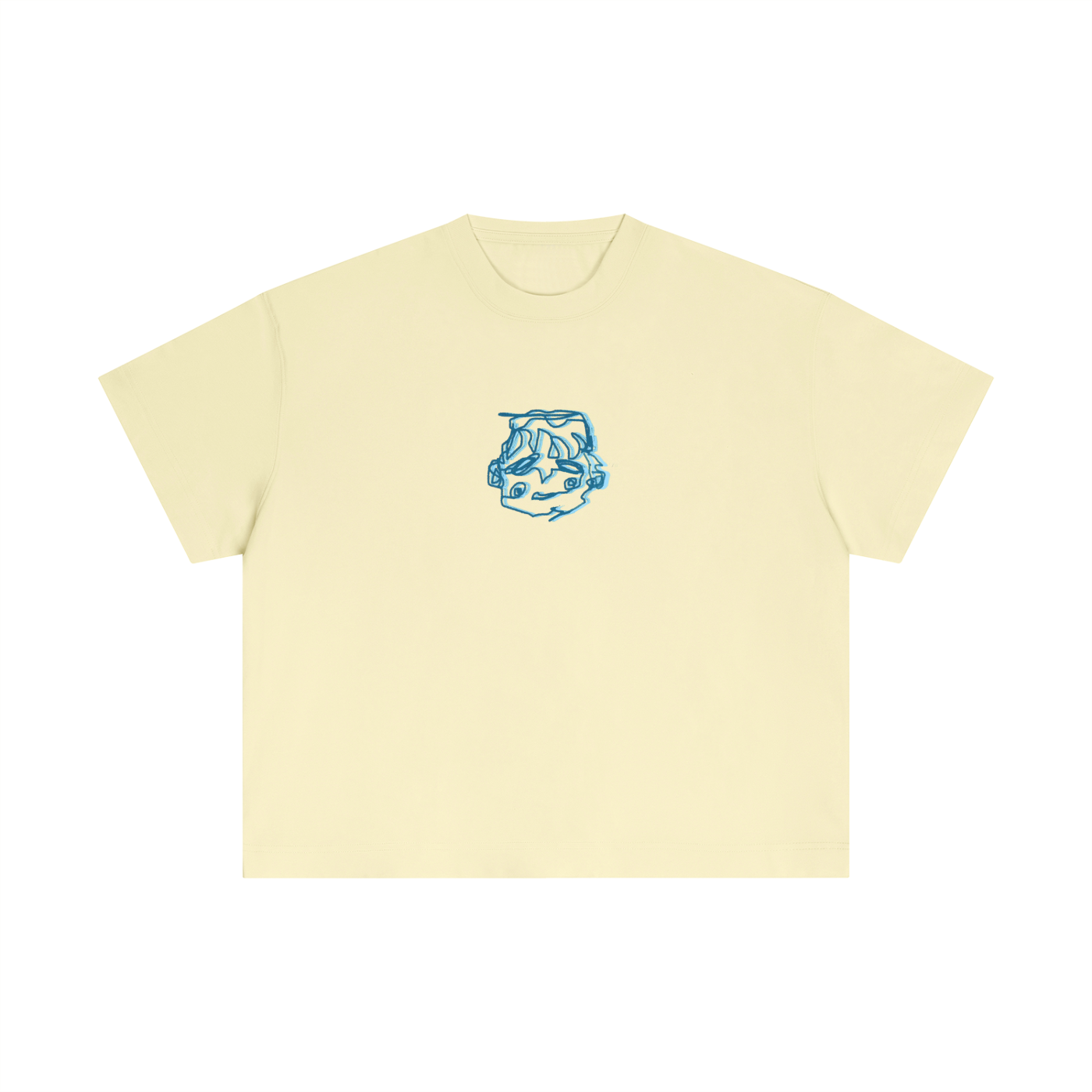 Blue sleepy head boxy tee