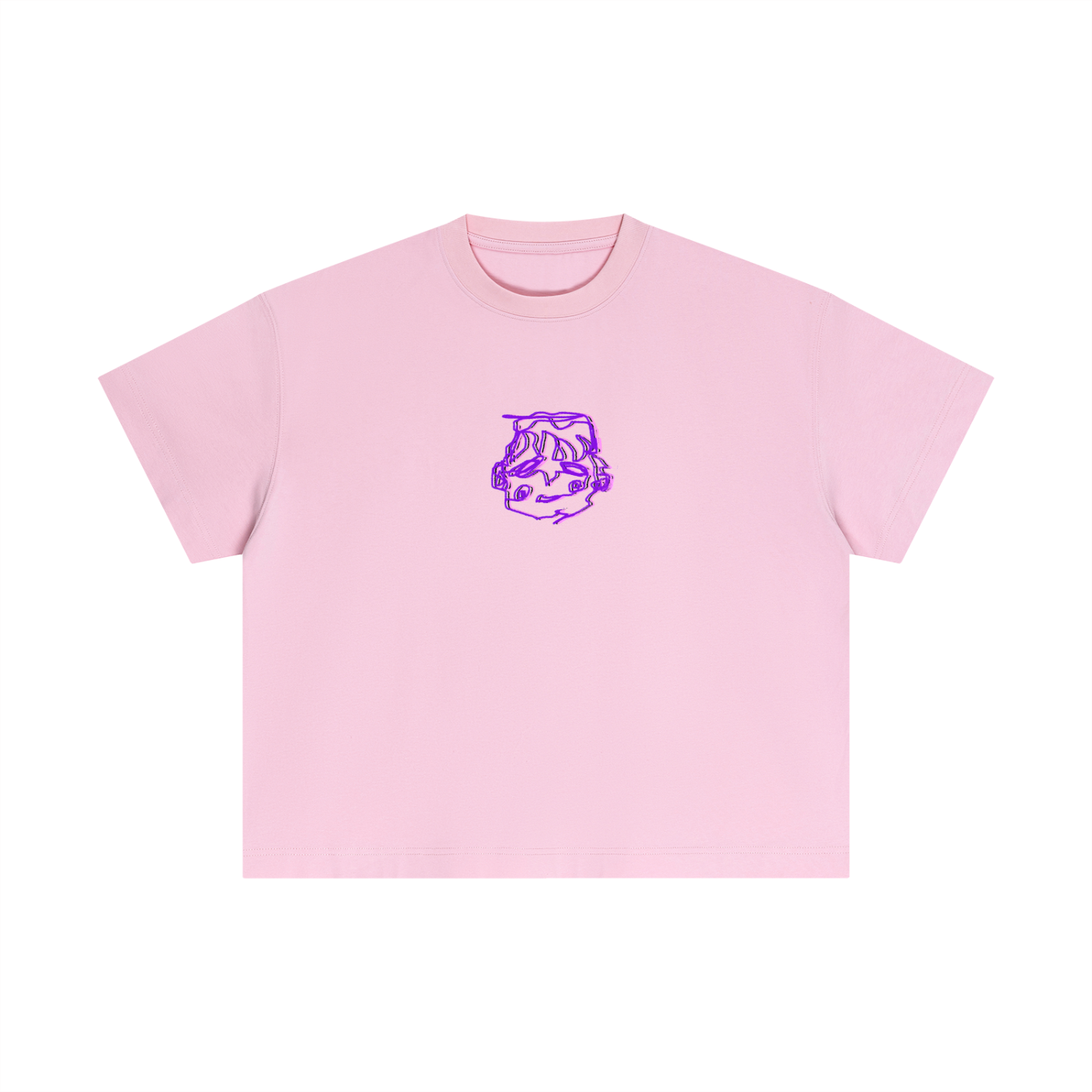 Purple sleepy head boxy tee