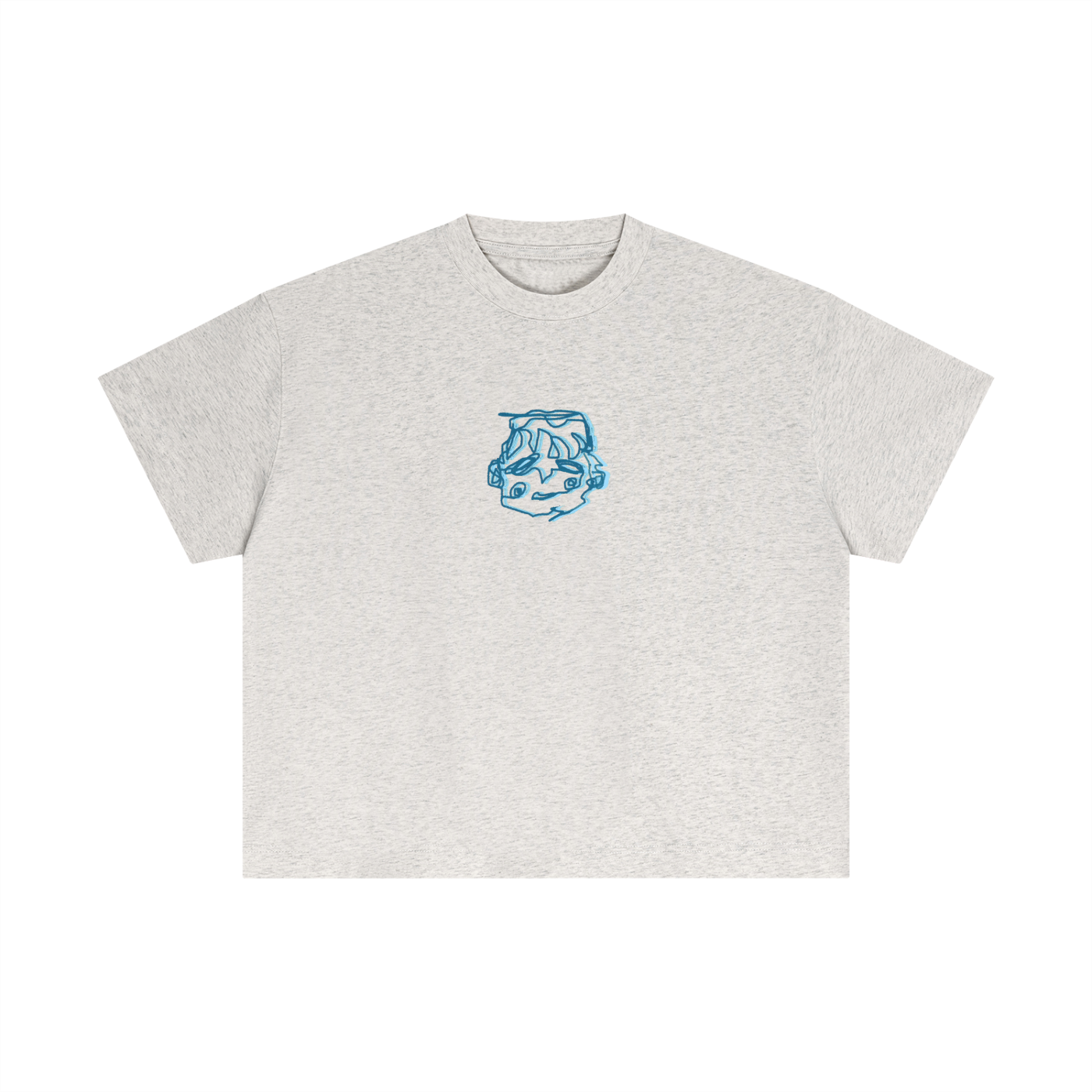 Blue sleepy head boxy tee