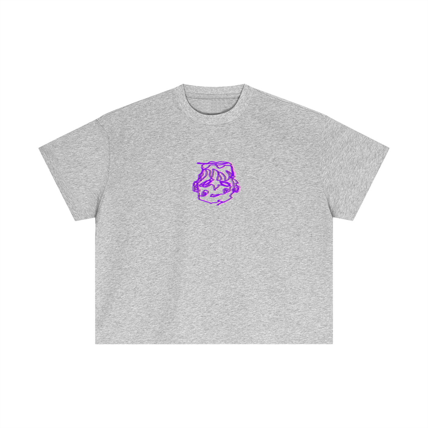 Purple sleepy head boxy tee