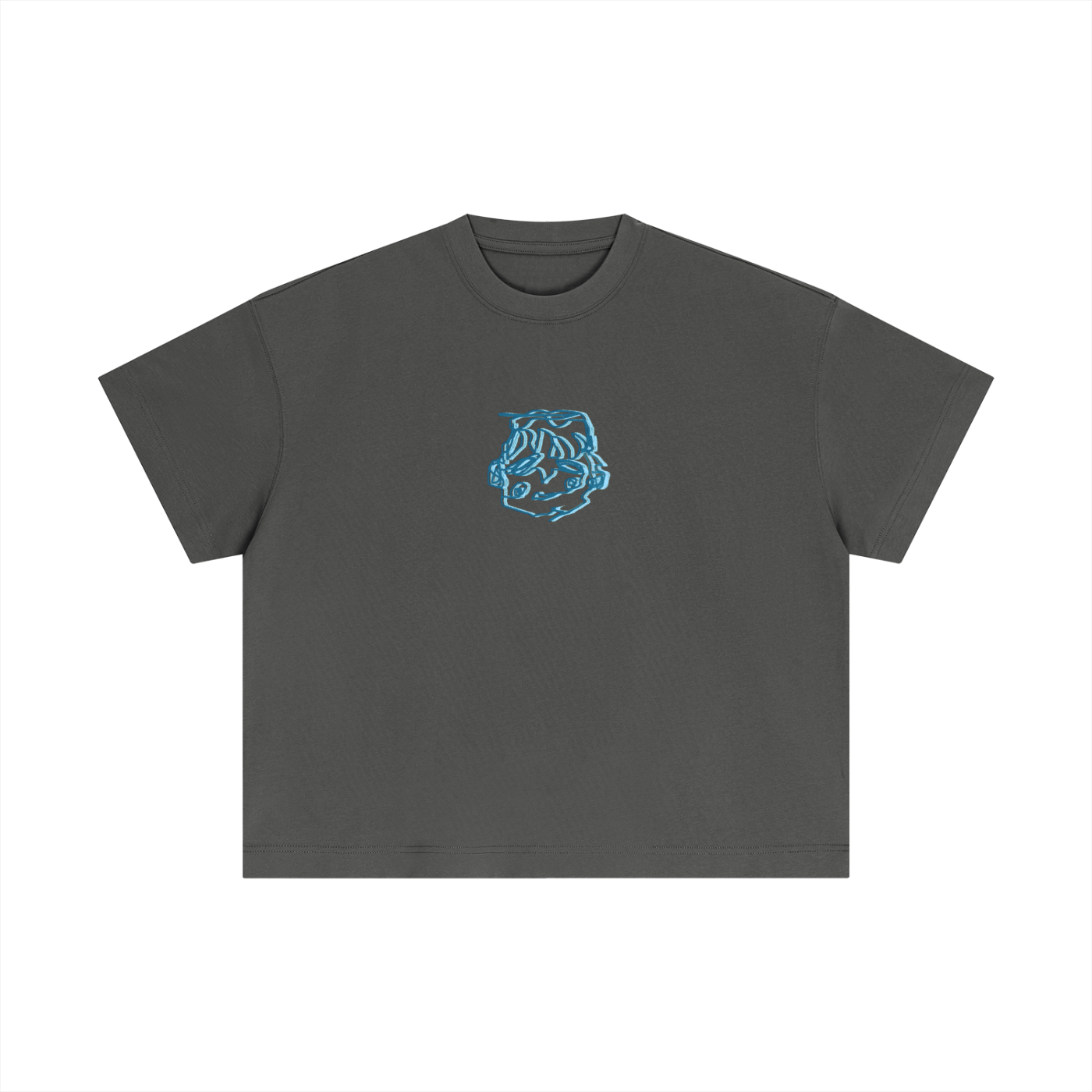 Blue sleepy head boxy tee