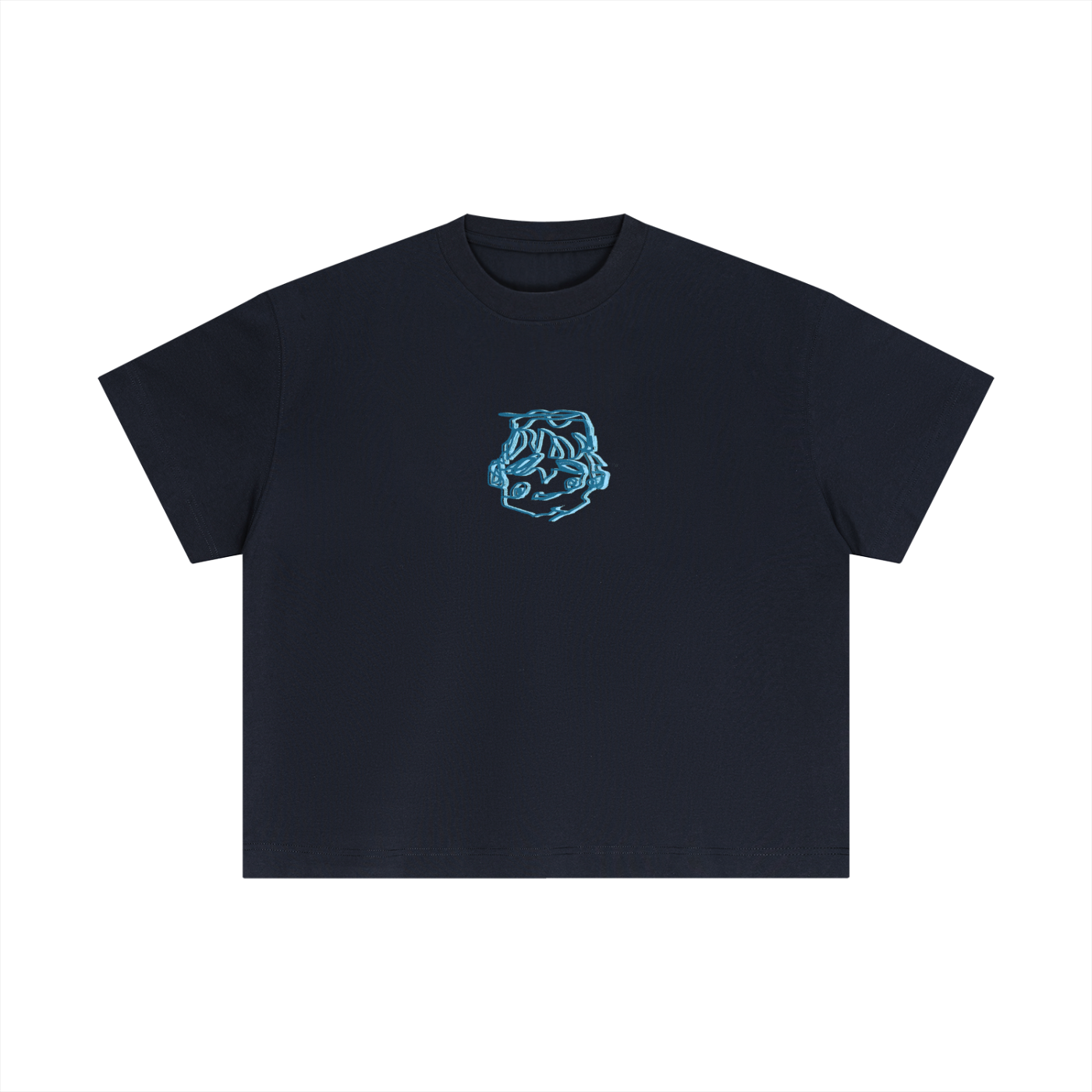 Blue sleepy head boxy tee