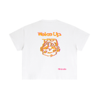 Orange sleepy head boxy tee