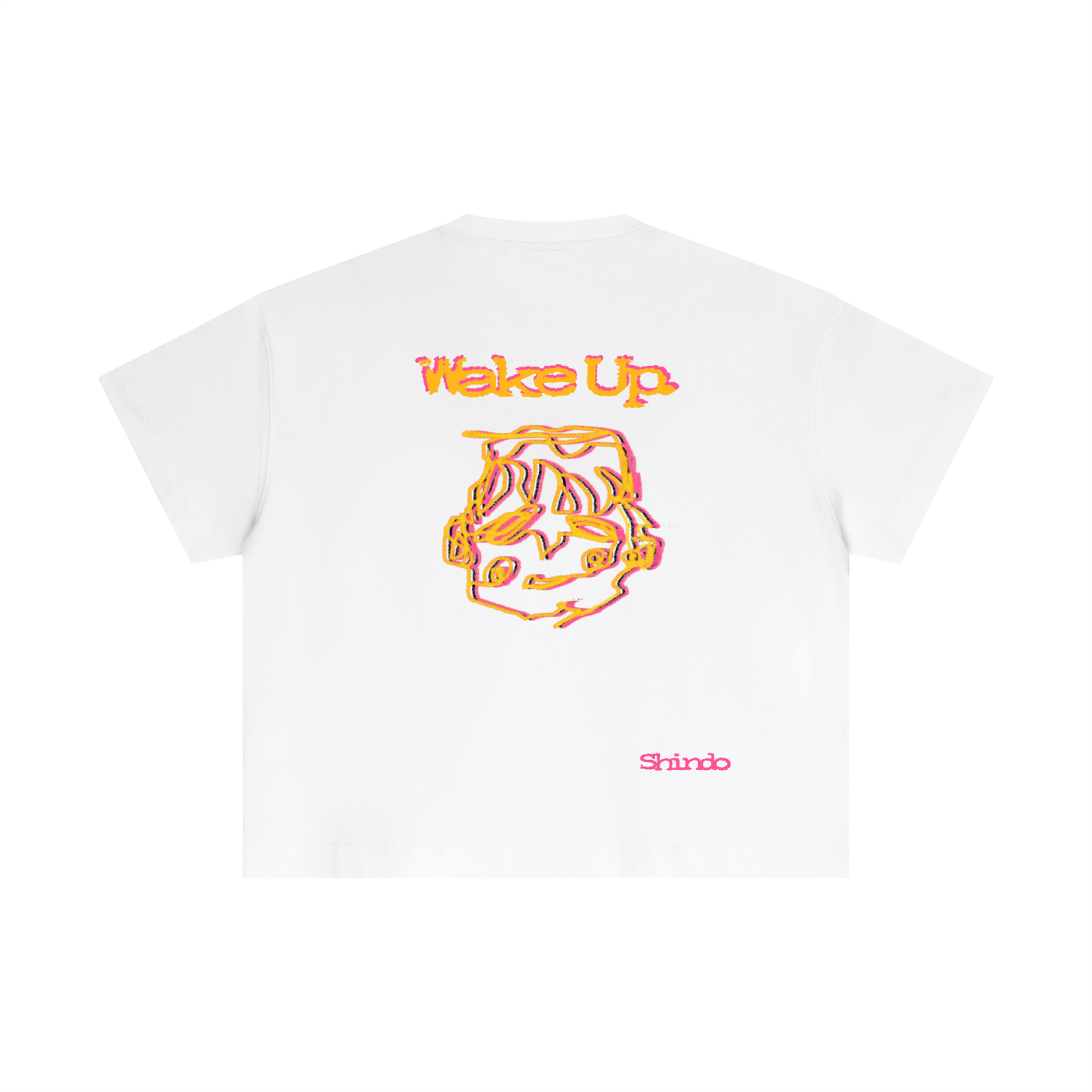 Orange sleepy head boxy tee