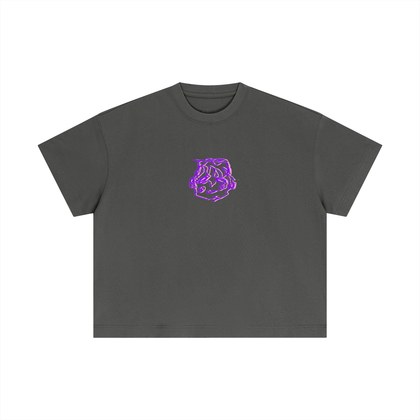 Purple sleepy head boxy tee