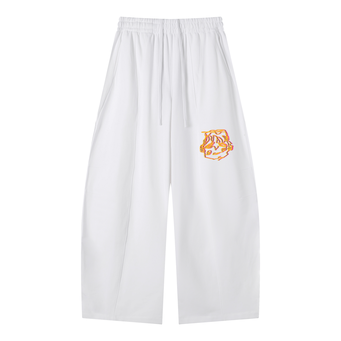 Sleepy head orange wide legged sweats