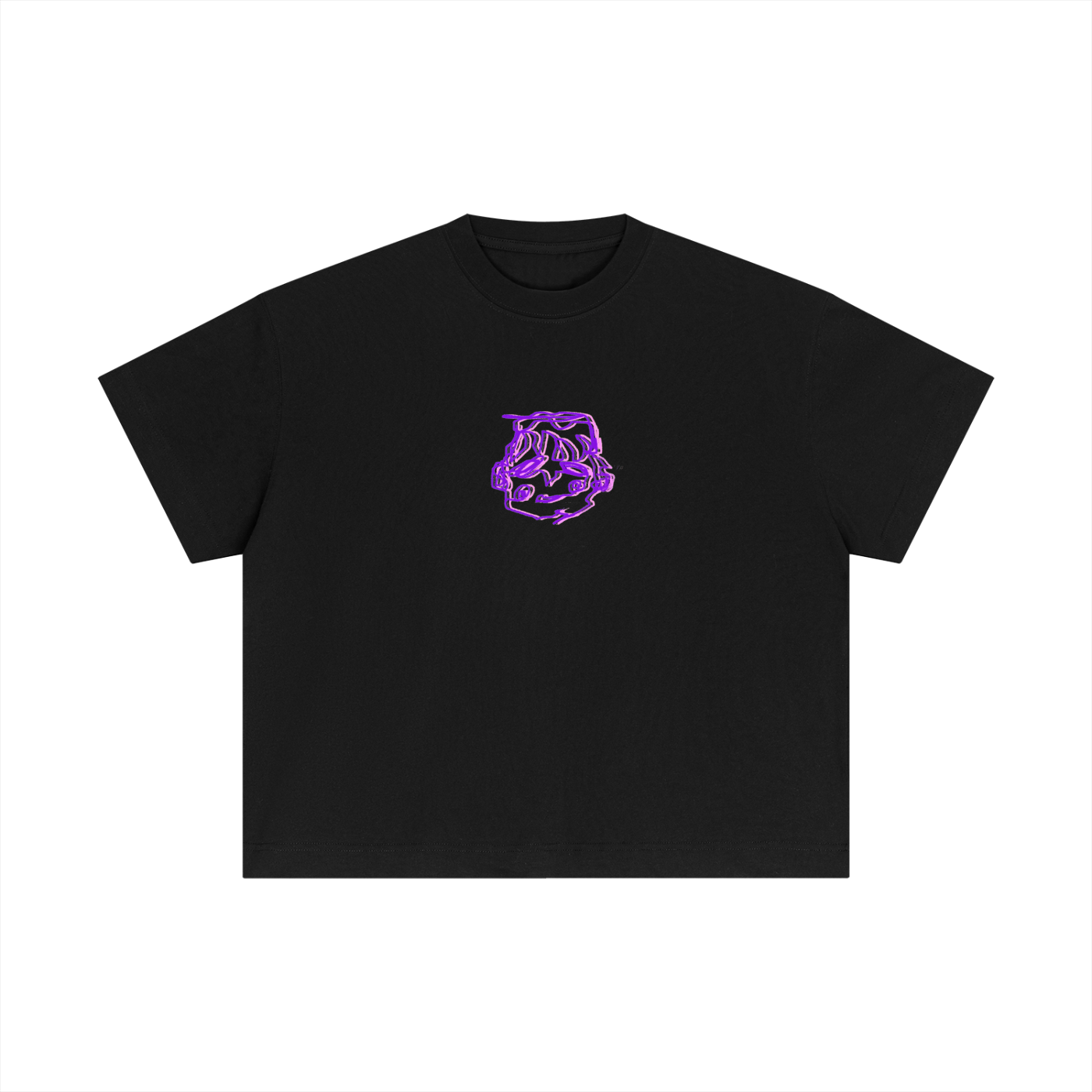 Purple sleepy head boxy tee
