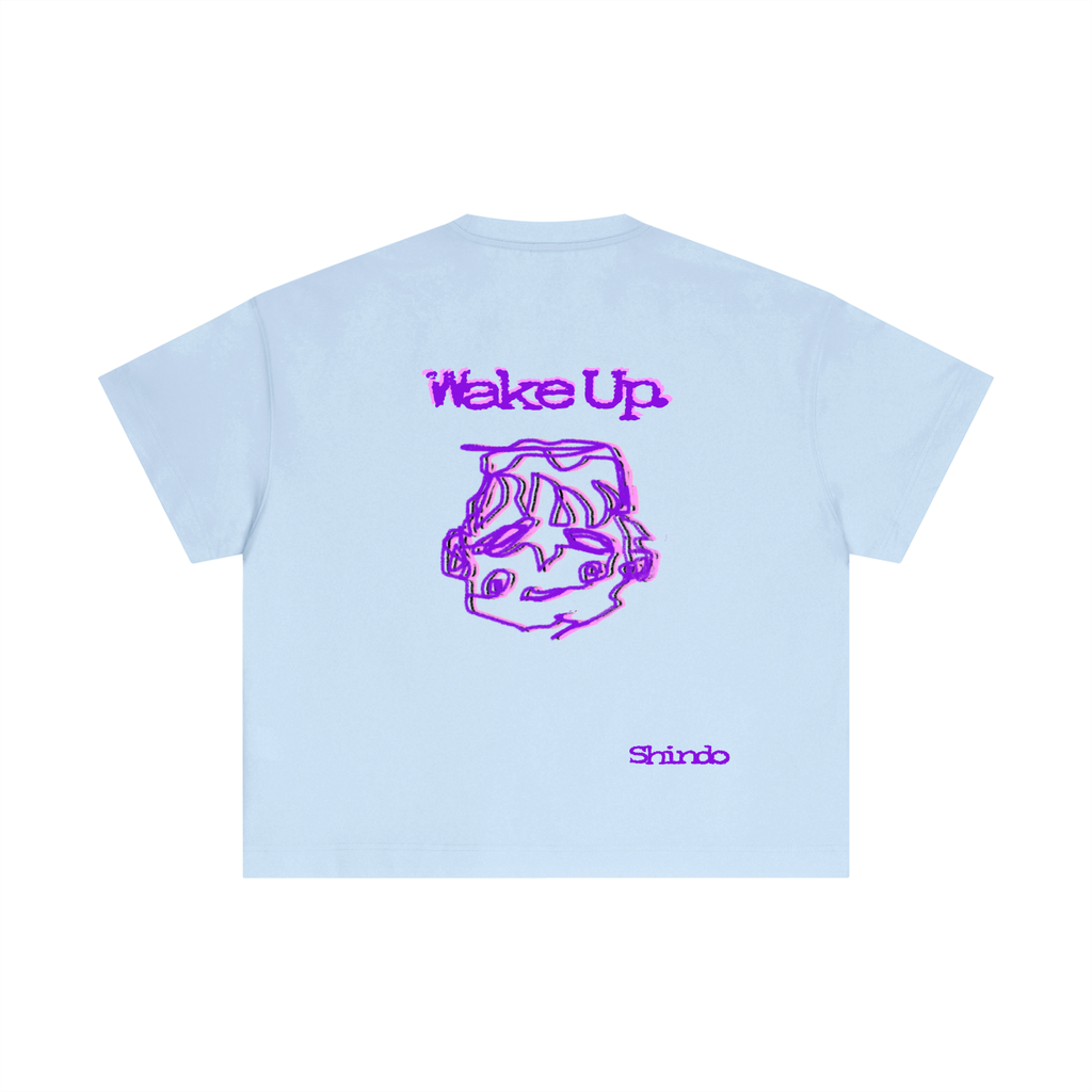 Purple sleepy head boxy tee