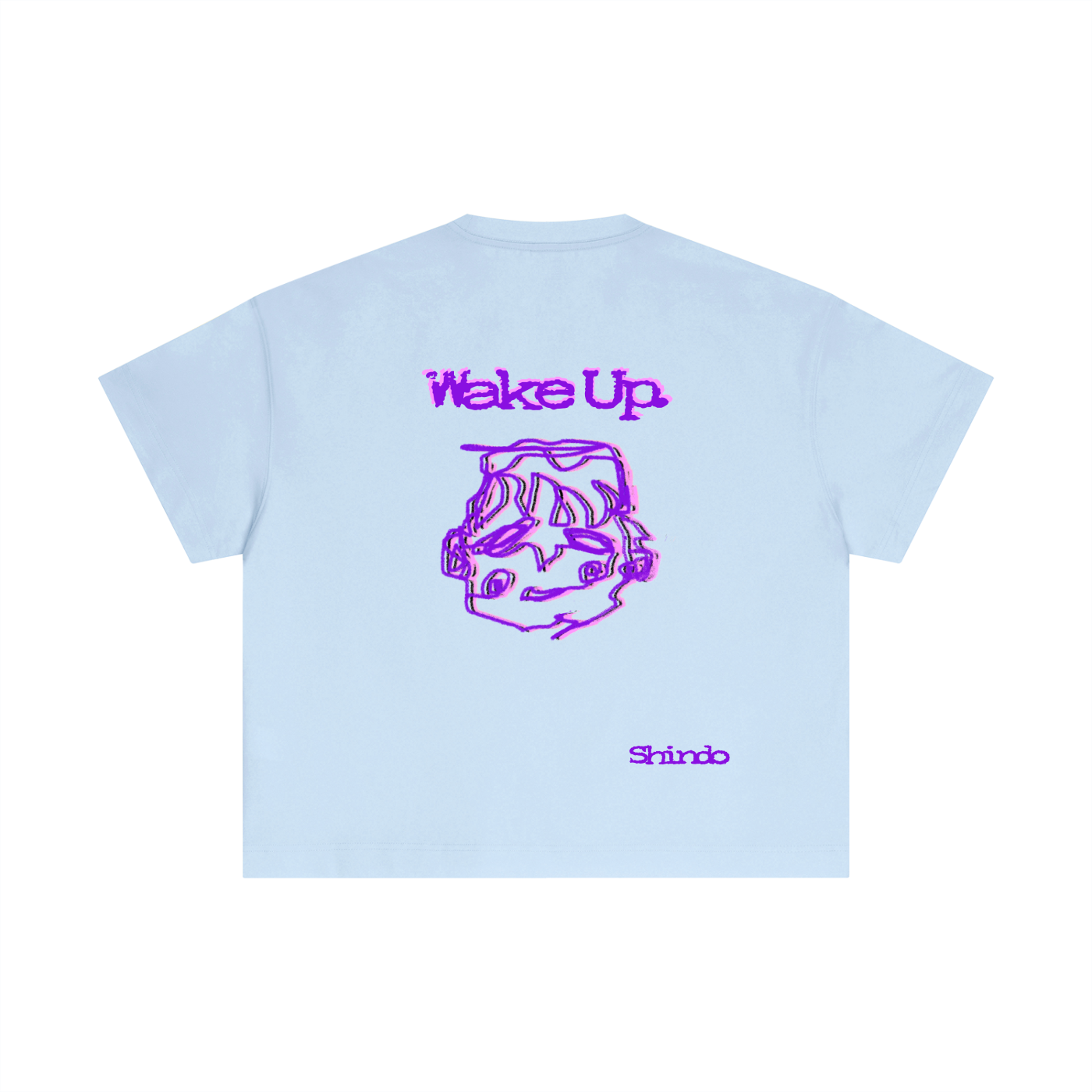 Purple sleepy head boxy tee