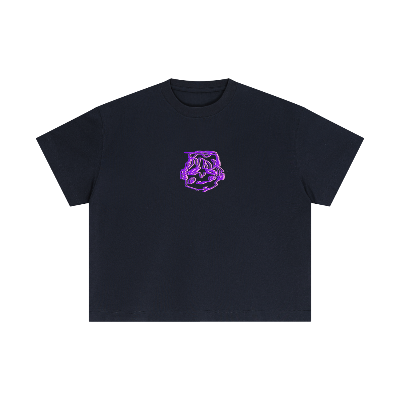 Purple sleepy head boxy tee