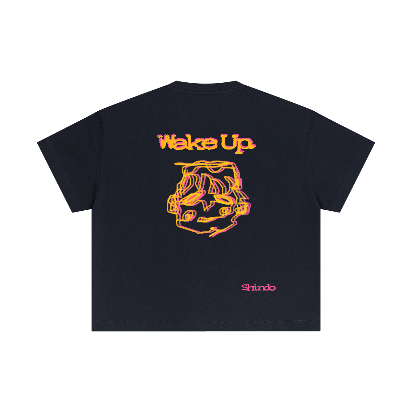 Orange sleepy head boxy tee
