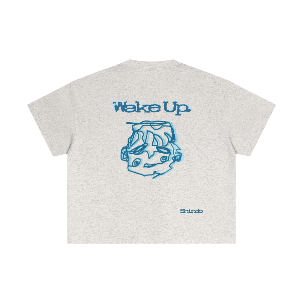 Blue sleepy head boxy tee