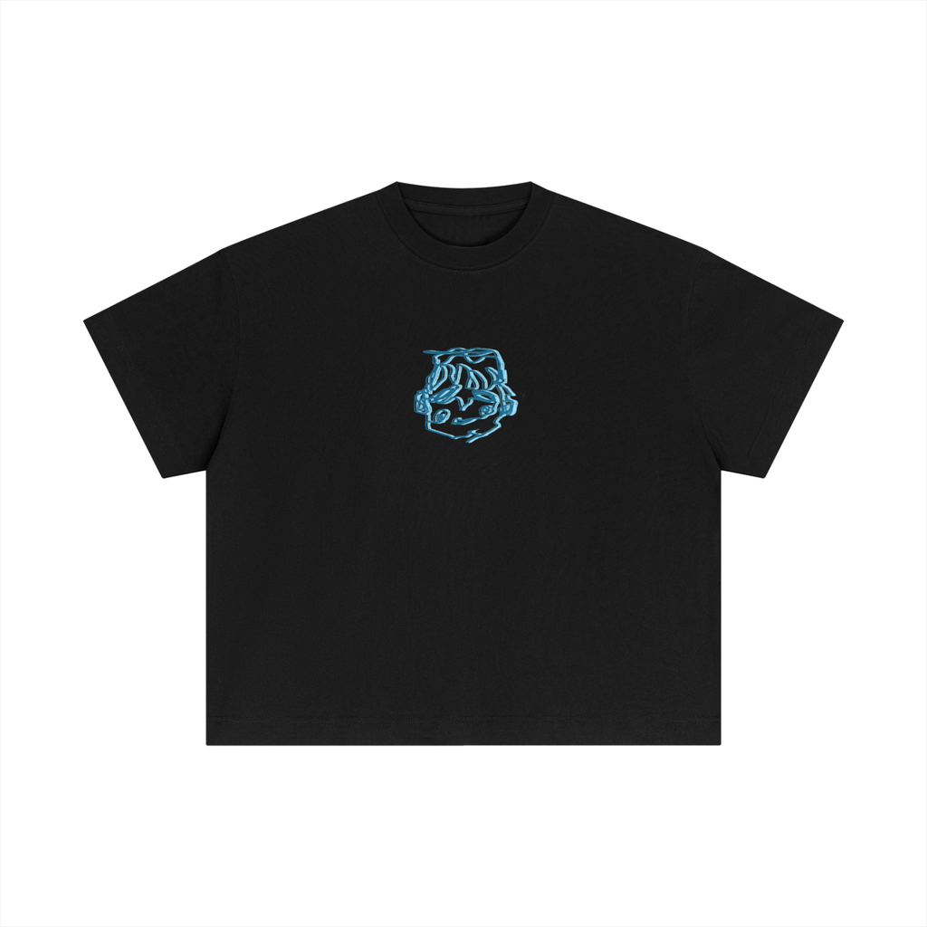 Blue sleepy head boxy tee