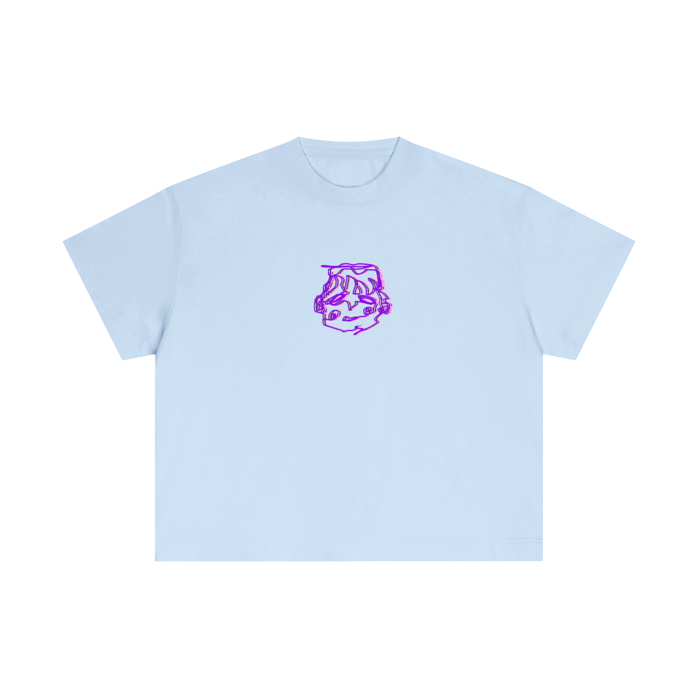 Purple sleepy head boxy tee
