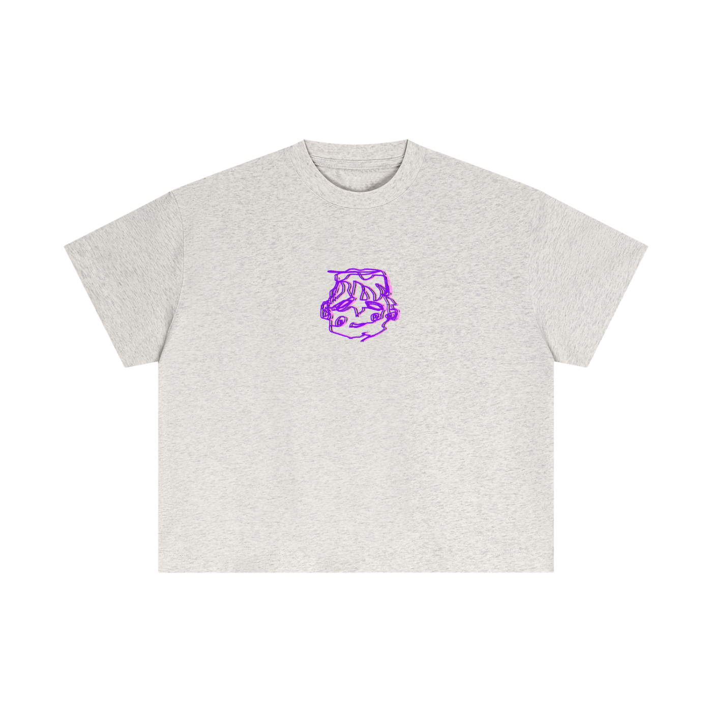 Purple sleepy head boxy tee