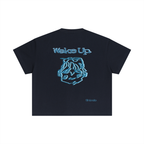 Blue sleepy head boxy tee
