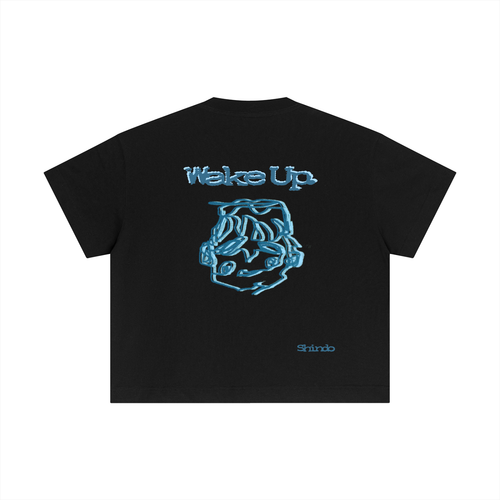 Blue sleepy head boxy tee