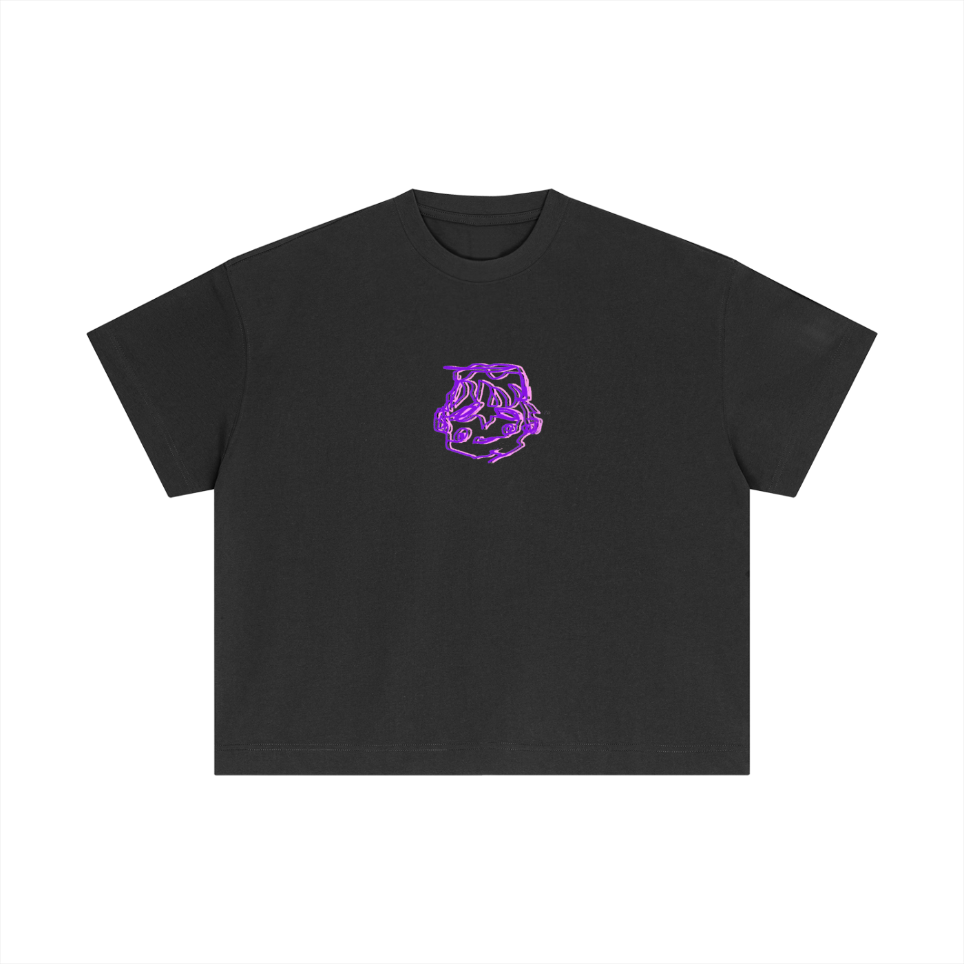 Purple sleepy head boxy tee