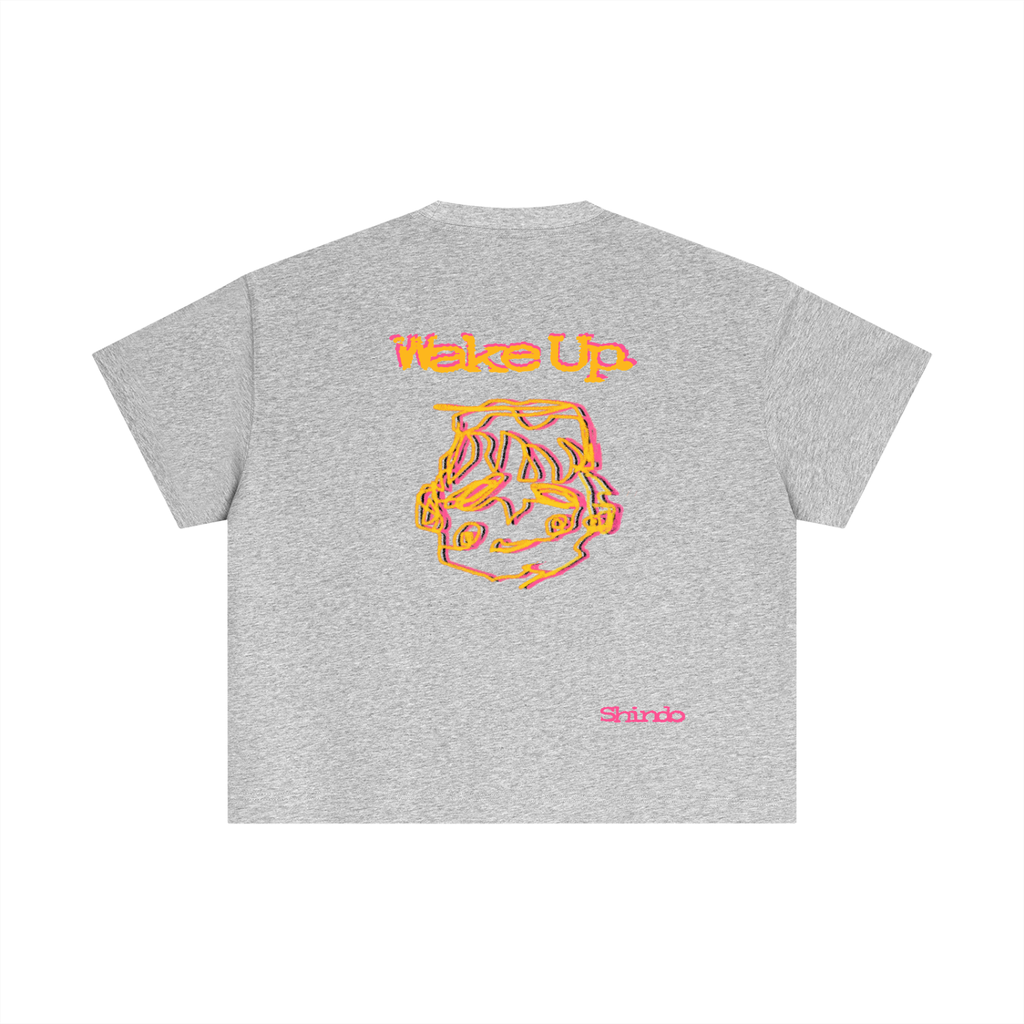 Orange sleepy head boxy tee