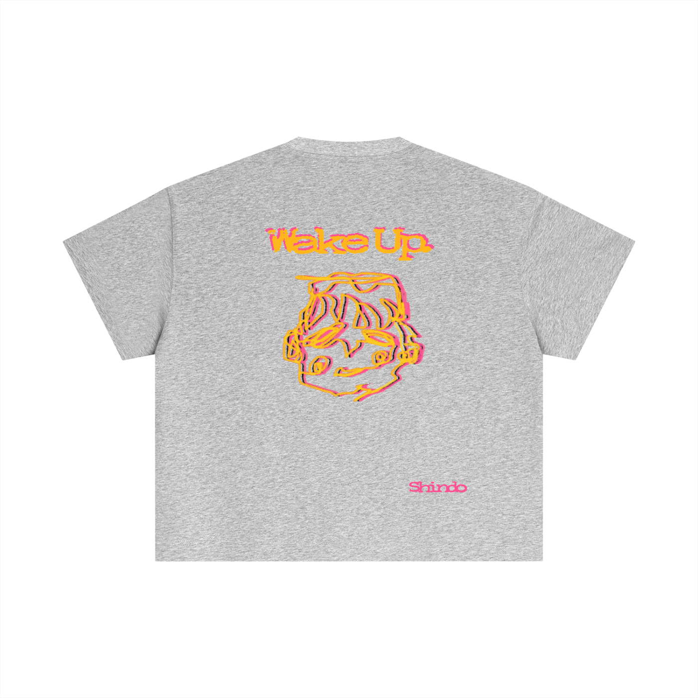 Orange sleepy head boxy tee