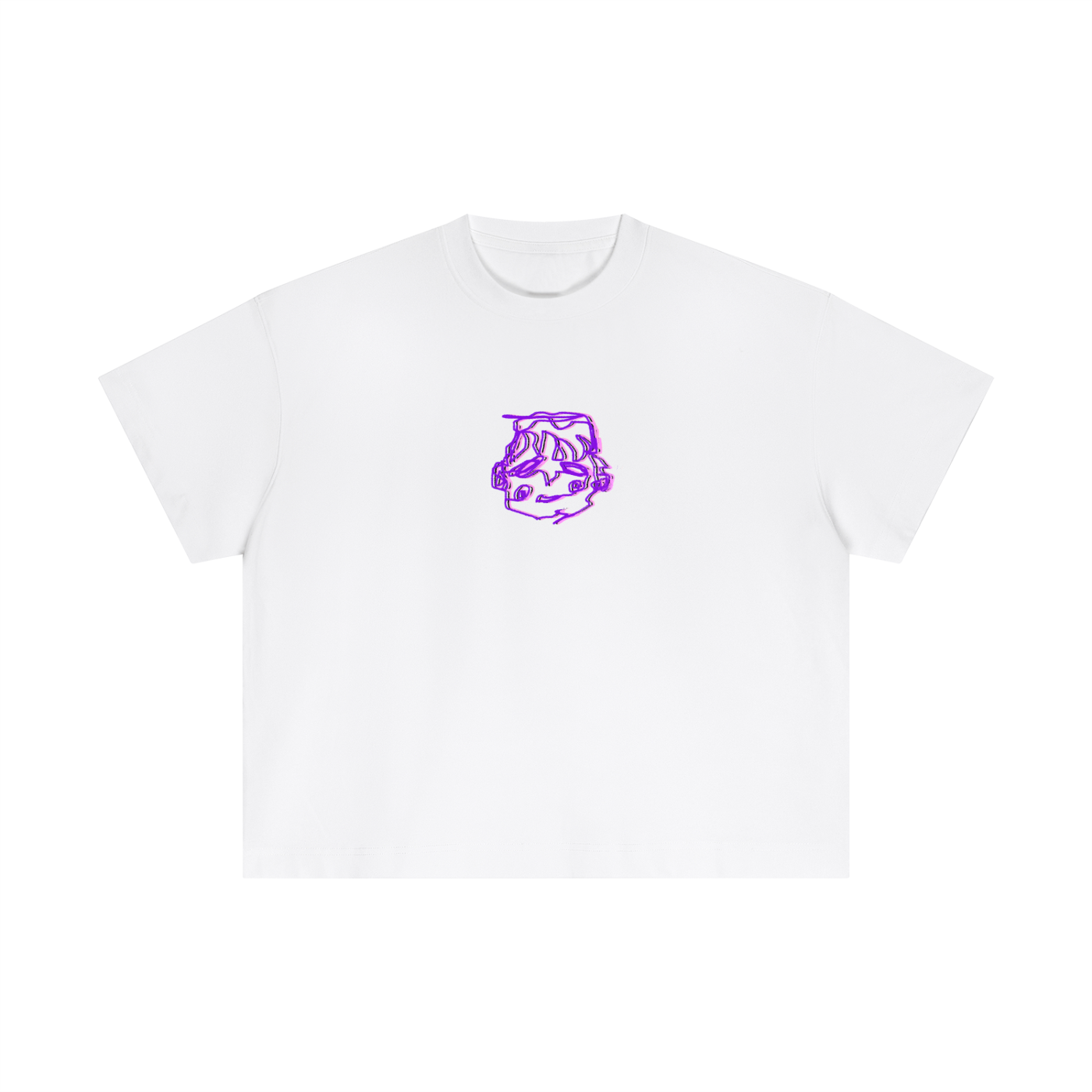 Purple sleepy head boxy tee