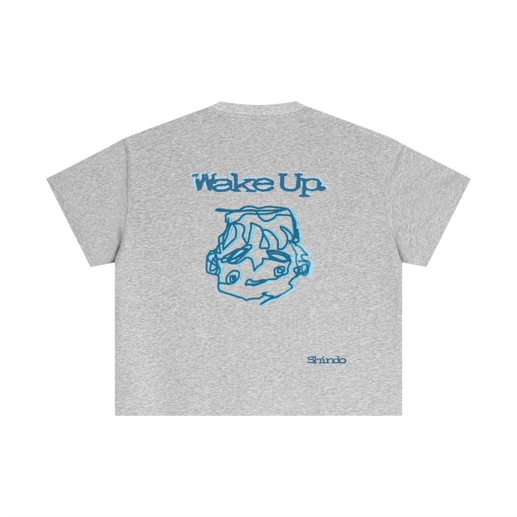 Blue sleepy head boxy tee