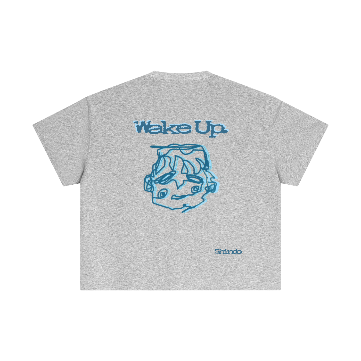 Blue sleepy head boxy tee