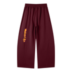 Sleepy head orange wide legged sweats