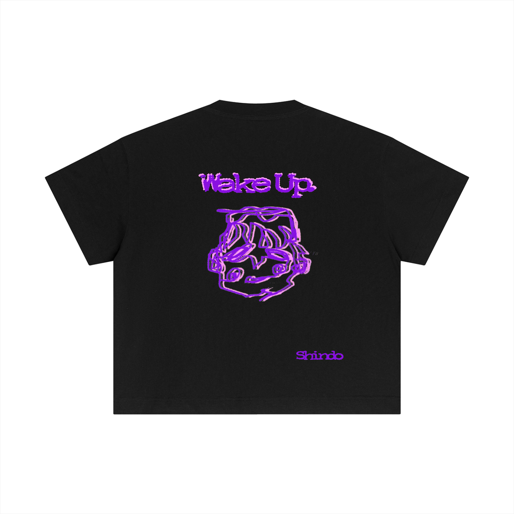 Purple sleepy head boxy tee