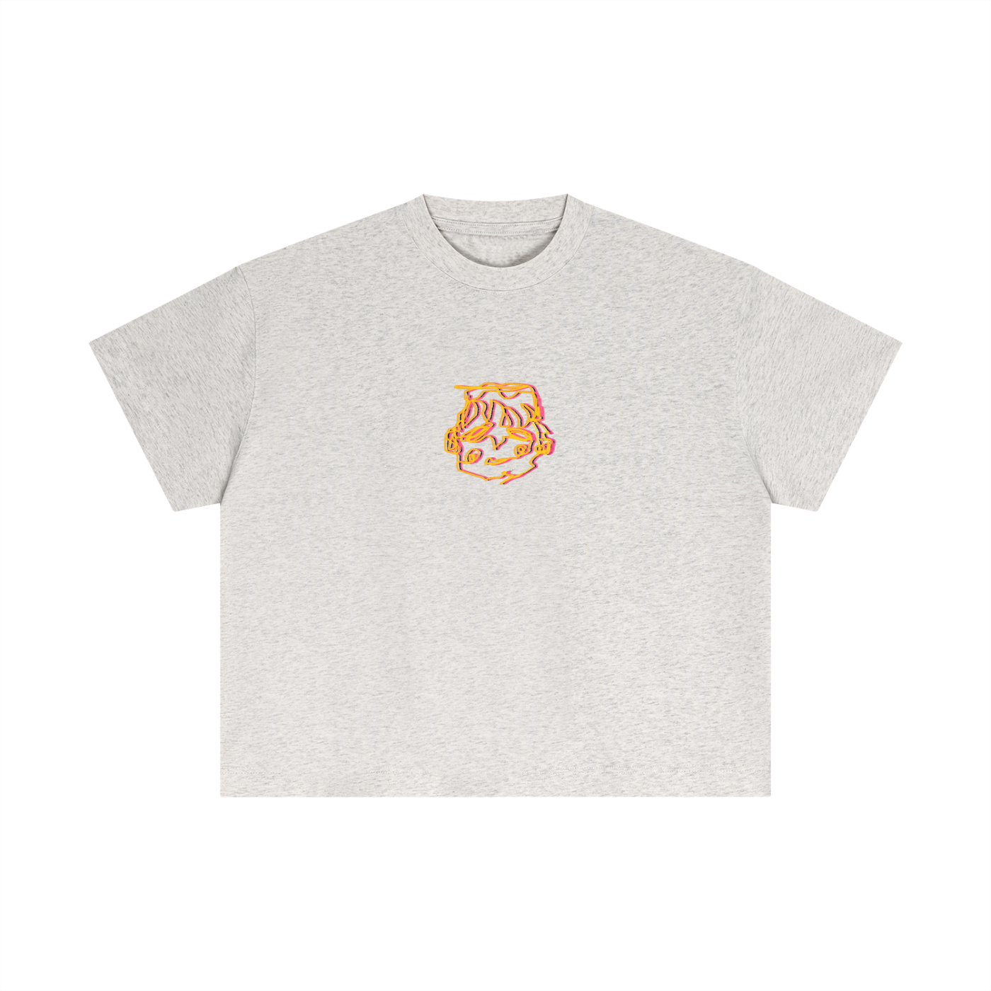 Orange sleepy head boxy tee
