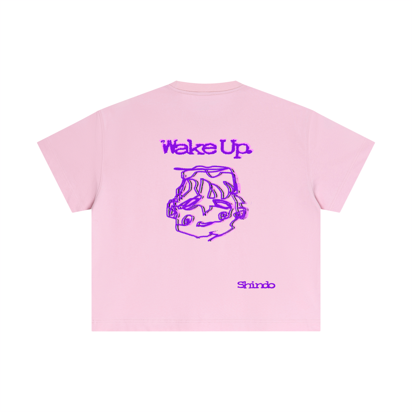 Purple sleepy head boxy tee