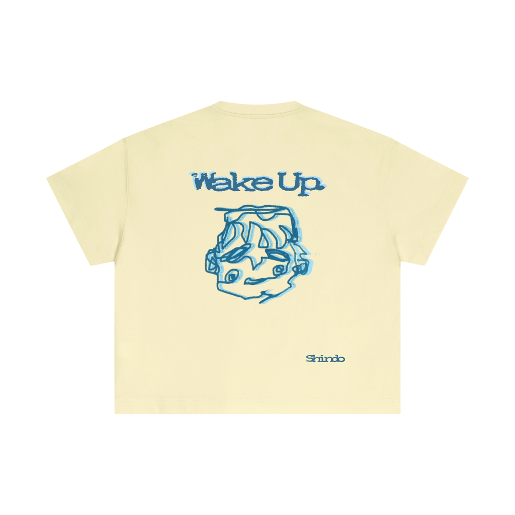 Blue sleepy head boxy tee