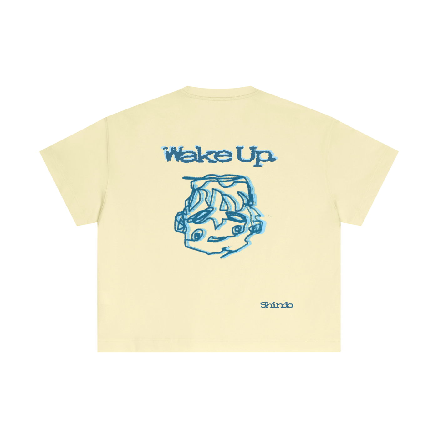 Blue sleepy head boxy tee