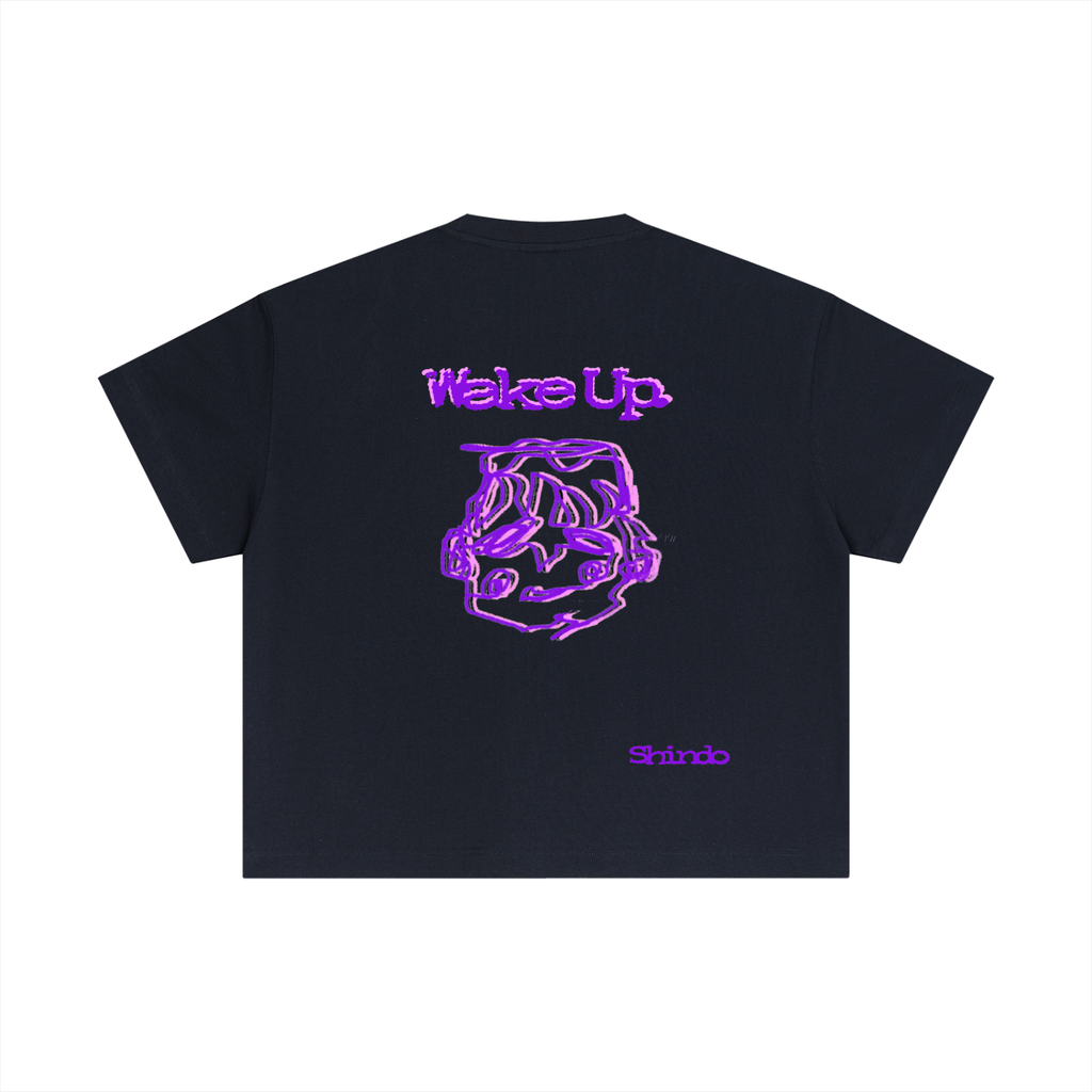 Purple sleepy head boxy tee