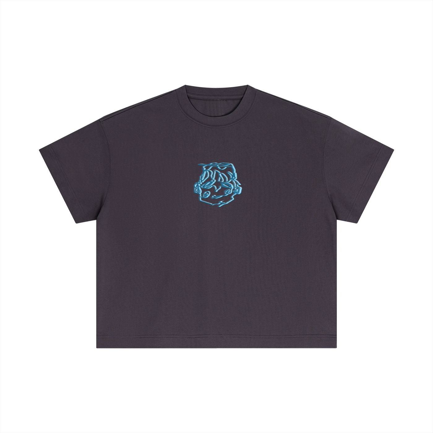 Blue sleepy head boxy tee