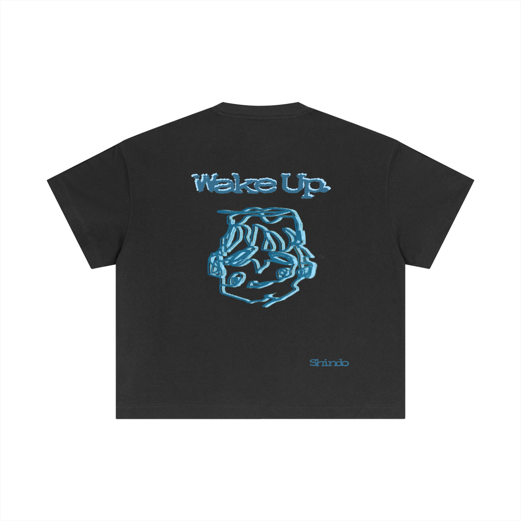 Blue sleepy head boxy tee