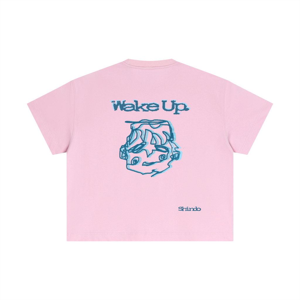 Blue sleepy head boxy tee