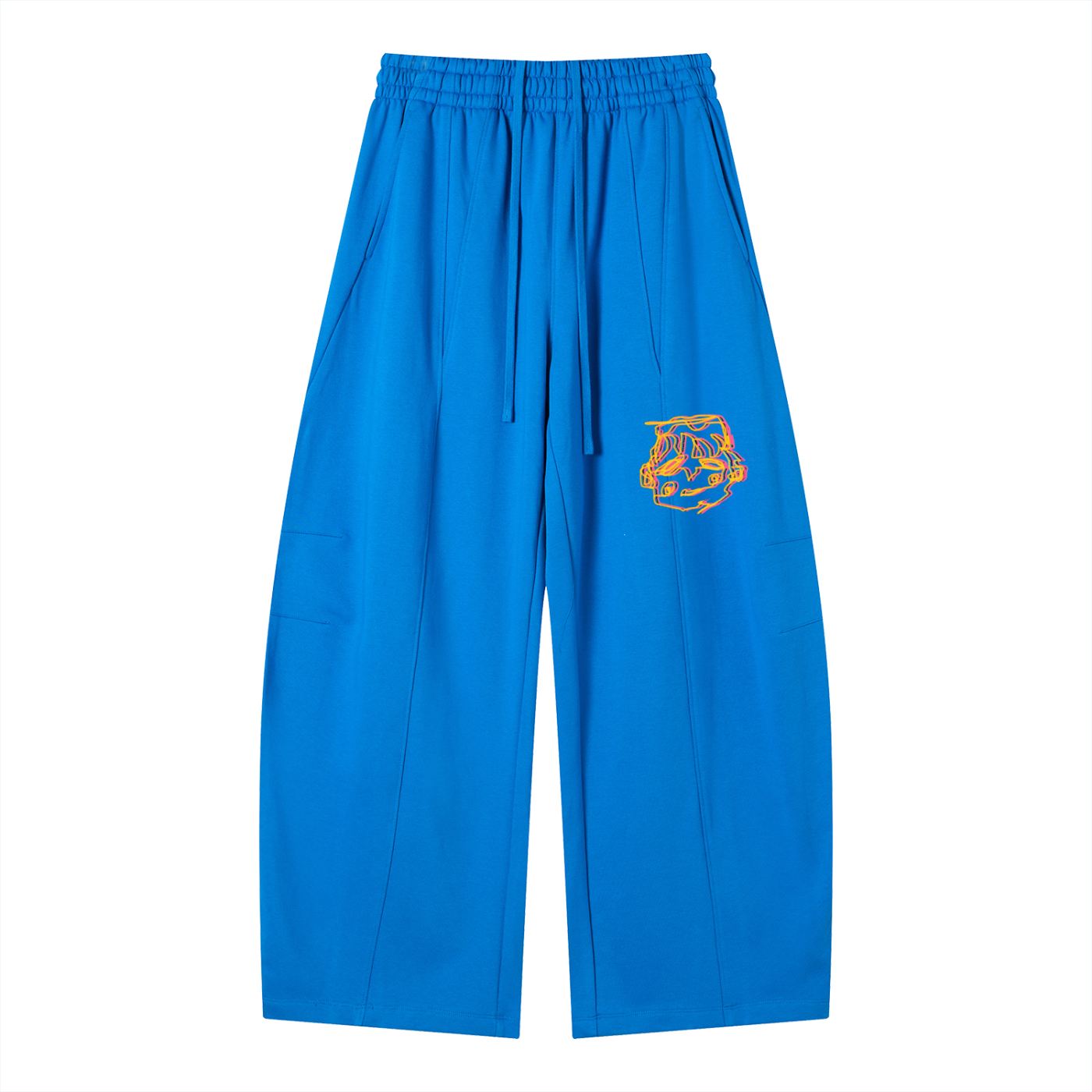 Sleepy head orange wide legged sweats