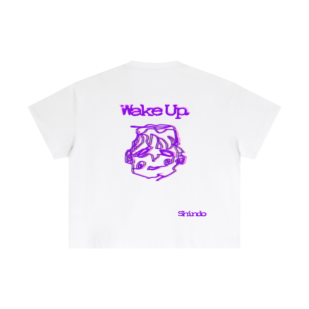 Purple sleepy head boxy tee