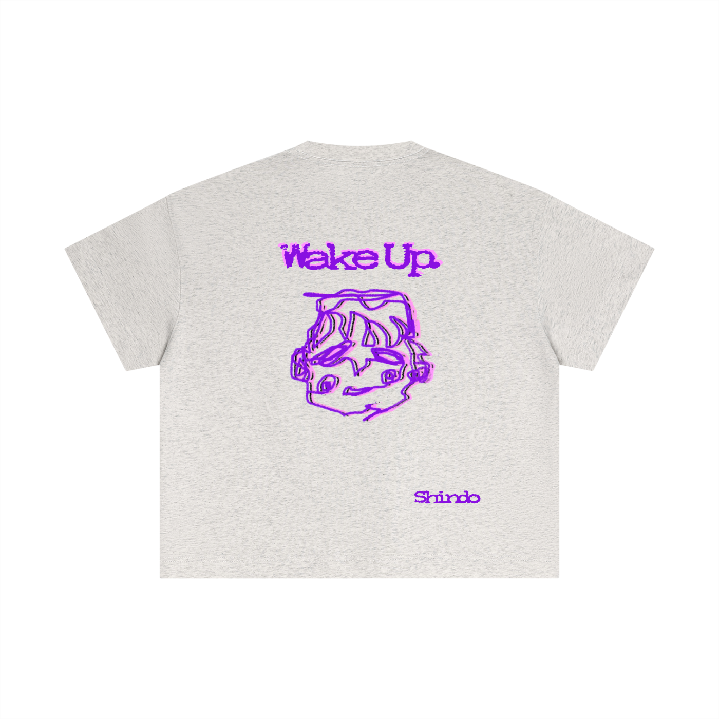 Purple sleepy head boxy tee