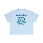 Blue sleepy head boxy tee