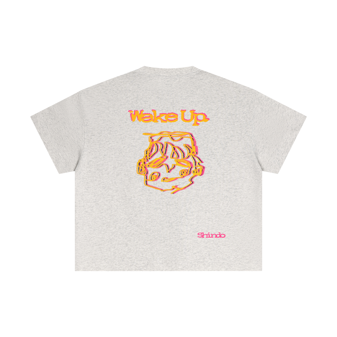 Orange sleepy head boxy tee