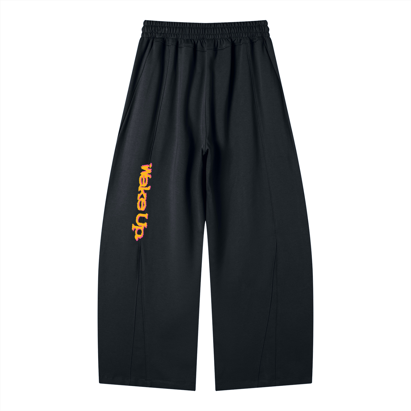 Sleepy head orange wide legged sweats